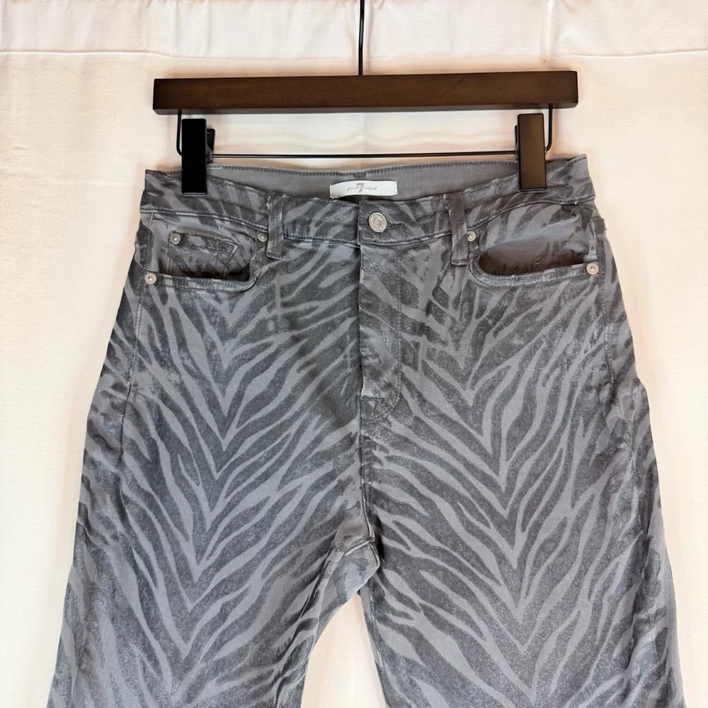 7 FOR ALL MANKIND Women’s Size 29 Denim Jeans Zebra Pattern Skinny Stretch